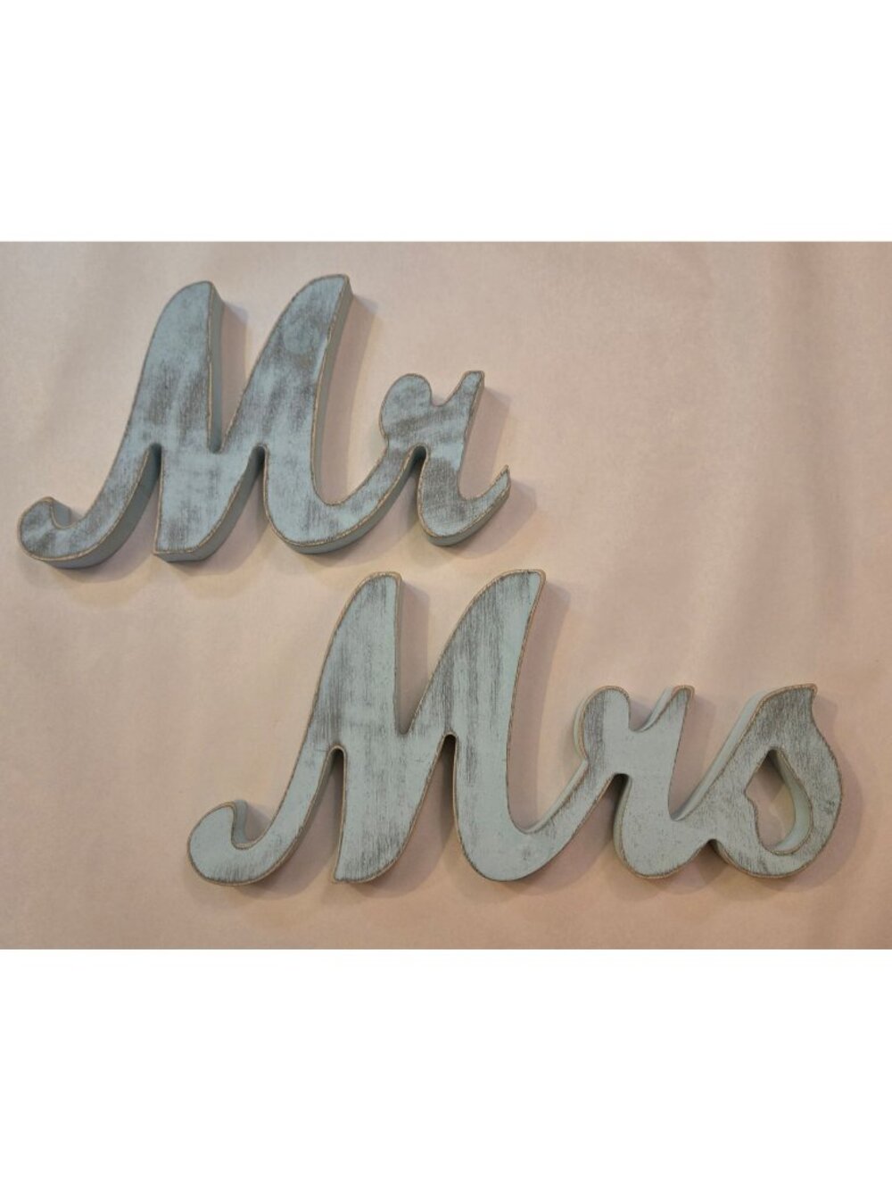 Wooden distressed Mr Mrs signs